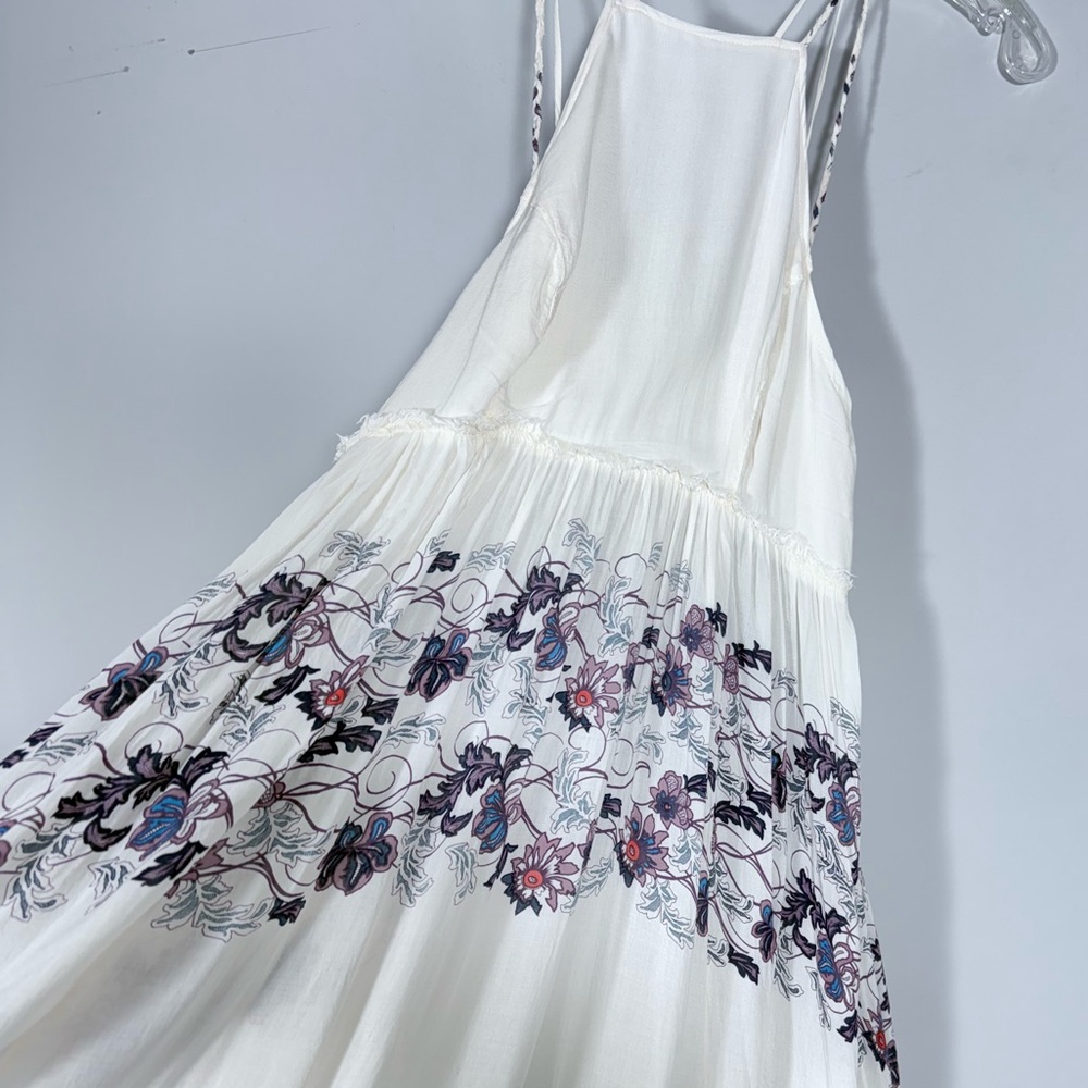 FREE PEOPLE Babydoll Maxi Dress in Cream Combo S Cream Floral Boho Cottagecore - Picture 7 of 13